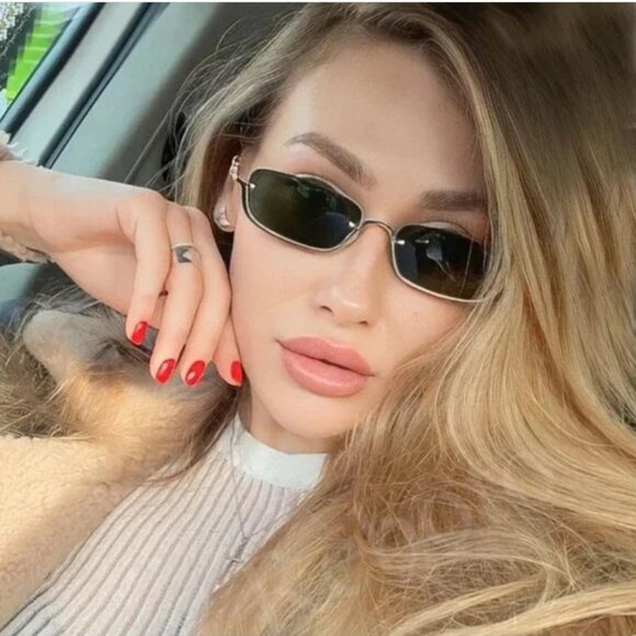 Fashion Small Square Women\'s Sunglasses Luxury Brand Metal Half Frame Sunglasses main image 4